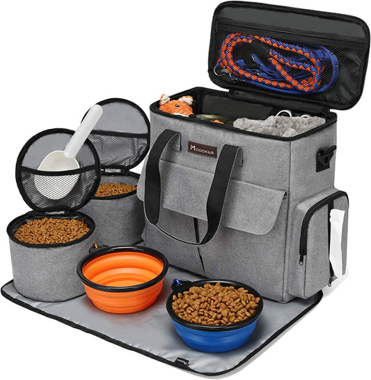 Airline Approved Pet Travel Bag, Weekend Dog Travel Set for Dog and Cat, Airline Approved Tote Organizer with Multi-Function Pockets